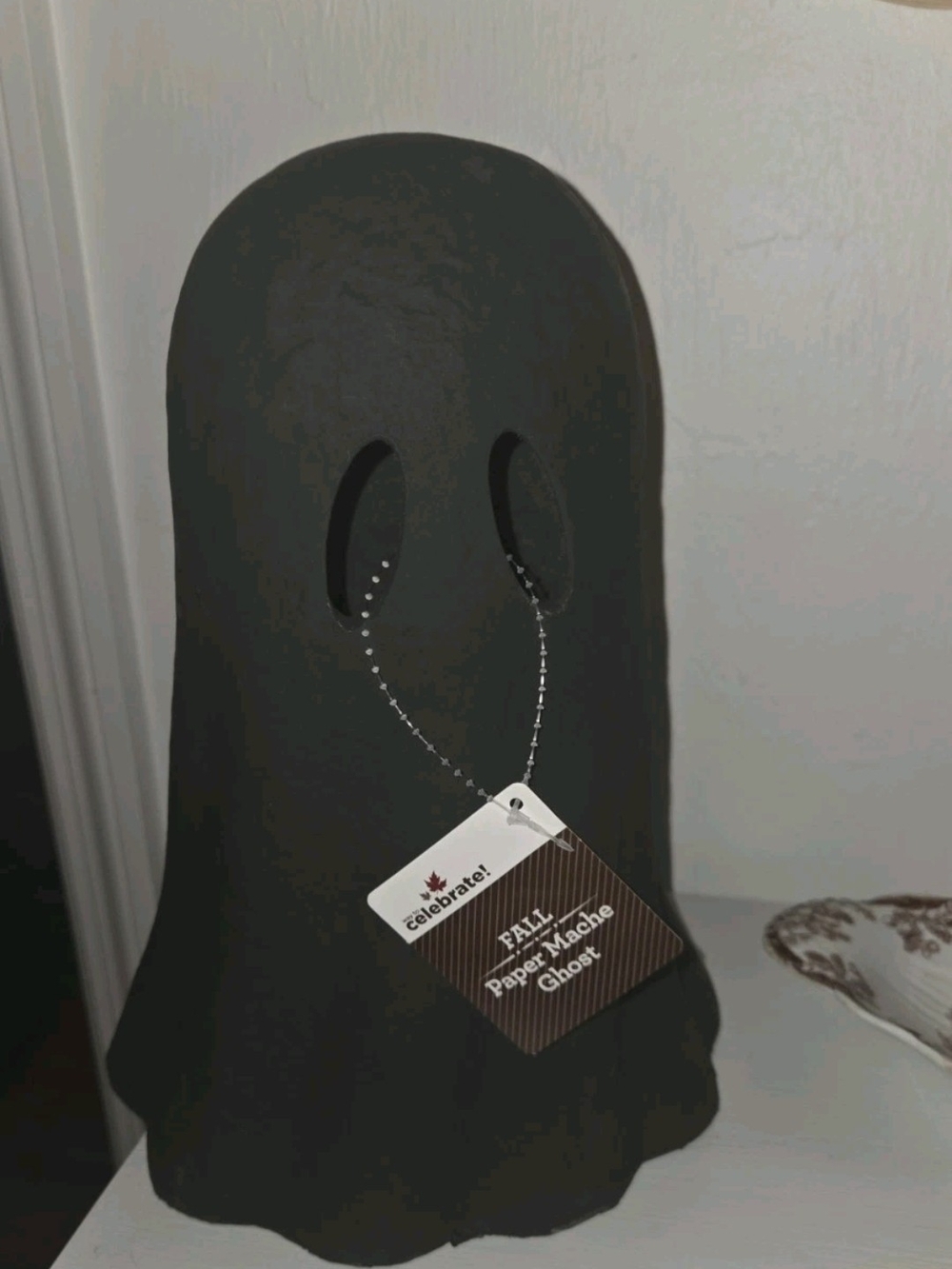 Halloween Black Paper Mache Ghost Holiday Decor